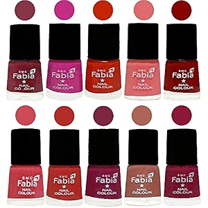 nail paint  glossy amp shine nail polish combo 6 ml each - set of 10 multicolor05390
