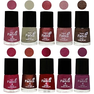 nail paint  glossy amp shine nail polish combo 6 ml each - set of 10 multicolor05821