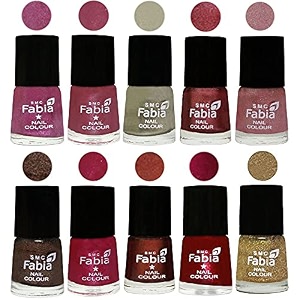 nail paint  glossy amp shine nail polish combo 6 ml each - set of 10 multicolor05813