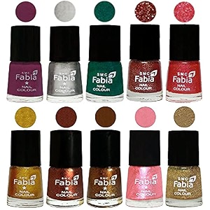 nail paint  glossy amp shine nail polish combo 6 ml each - set of 10 multicolor05960