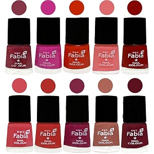 nail paint  glossy amp shine nail polish combo 6 ml each - set of 10 multicolor05388