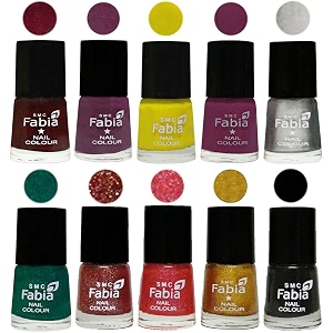 nail paint  glossy amp shine nail polish combo 6 ml each - set of 10 multicolor05946