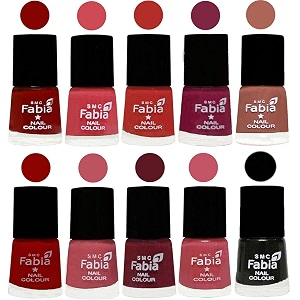 nail paint  glossy amp shine nail polish combo 6 ml each - set of 10 multicolor05468