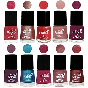 nail paint  glossy amp shine nail polish combo 6 ml each - set of 10 multicolor05205