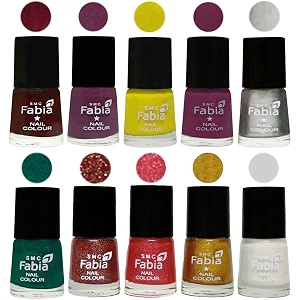 nail paint  glossy amp shine nail polish combo 6 ml each - set of 10 multicolor05947