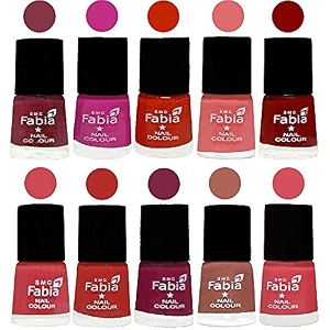 nail paint  glossy amp shine nail polish combo 6 ml each - set of 10 multicolor05395