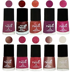 nail paint  glossy amp shine nail polish combo 6 ml each - set of 10 multicolor04905