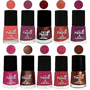 nail paint  glossy amp shine nail polish combo 6 ml each - set of 10 multicolor04882