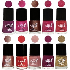nail paint  glossy amp shine nail polish combo 6 ml each - set of 10 multicolor05063