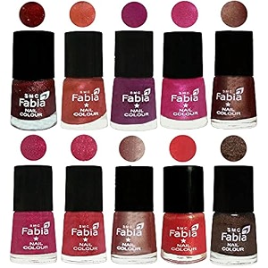 nail paint  glossy amp shine nail polish combo 6 ml each - set of 10 multicolor04958