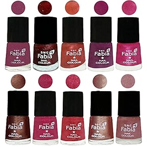 nail paint  glossy amp shine nail polish combo 6 ml each - set of 10 multicolor04912