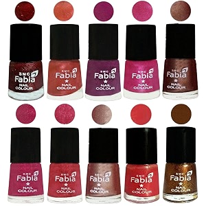 nail paint  glossy amp shine nail polish combo 6 ml each - set of 10 multicolor04974