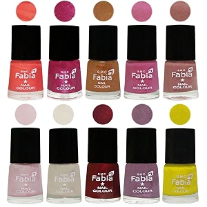 nail paint  glossy amp shine nail polish combo 6 ml each - set of 10 multicolor05605