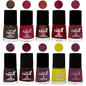 nail paint  glossy amp shine nail polish combo 6 ml each - set of 10 multicolor05879