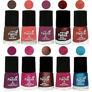 nail paint  glossy amp shine nail polish combo 6 ml each - set of 10 multicolor04800