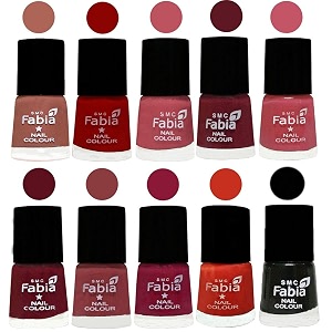 nail paint  glossy amp shine nail polish combo 6 ml each - set of 10 multicolor05518