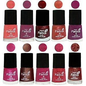 nail paint  glossy amp shine nail polish combo 6 ml each - set of 10 multicolor04879