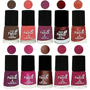 nail paint  glossy amp shine nail polish combo 6 ml each - set of 10 multicolor04801