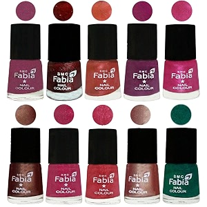 nail paint  glossy amp shine nail polish combo 6 ml each - set of 10 multicolor04924