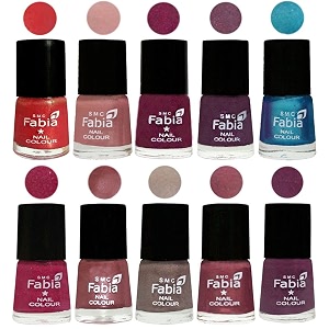 nail paint  glossy amp shine nail polish combo 6 ml each - set of 10 multicolor05289