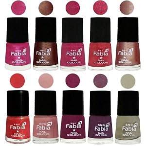 nail paint  glossy amp shine nail polish combo 6 ml each - set of 10 multicolor05084
