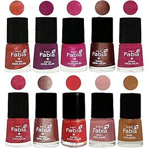 nail paint  glossy amp shine nail polish combo 6 ml each - set of 10 multicolor04990