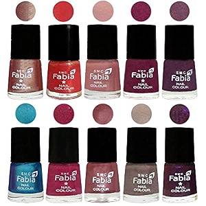 nail paint  glossy amp shine nail polish combo 6 ml each - set of 10 multicolor05250