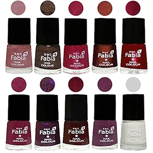 nail paint  glossy amp shine nail polish combo 6 ml each - set of 10 multicolor05877