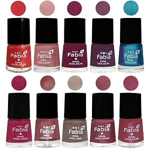 nail paint  glossy amp shine nail polish combo 6 ml each - set of 10 multicolor05278