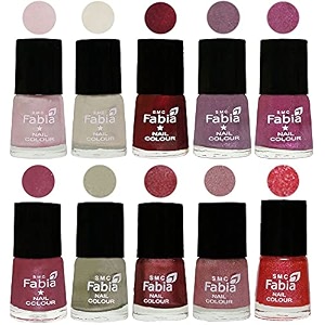 nail paint  glossy amp shine nail polish combo 6 ml each - set of 10 multicolor05730