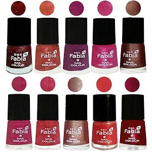 nail paint  glossy amp shine nail polish combo 6 ml each - set of 10 multicolor04961