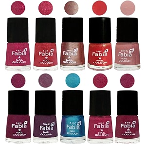 nail paint  glossy amp shine nail polish combo 6 ml each - set of 10 multicolor05172