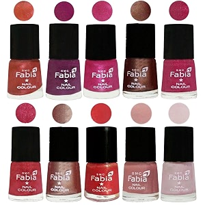 nail paint  glossy amp shine nail polish combo 6 ml each - set of 10 multicolor04993