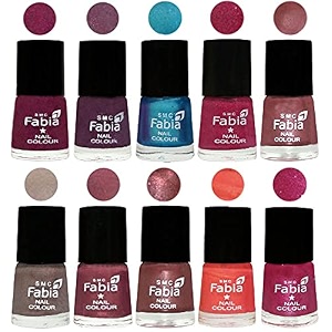 nail paint  glossy amp shine nail polish combo 6 ml each - set of 10 multicolor05340