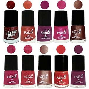 nail paint  glossy amp shine nail polish combo 6 ml each - set of 10 multicolor04967