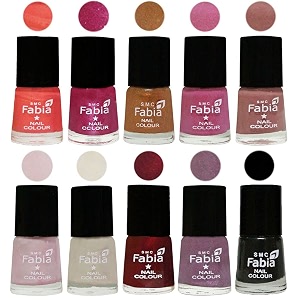 nail paint  glossy amp shine nail polish combo 6 ml each - set of 10 multicolor05616