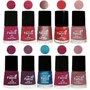 nail paint  glossy amp shine nail polish combo 6 ml each - set of 10 multicolor05167