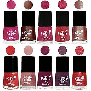 nail paint  glossy amp shine nail polish combo 6 ml each - set of 10 multicolor05100