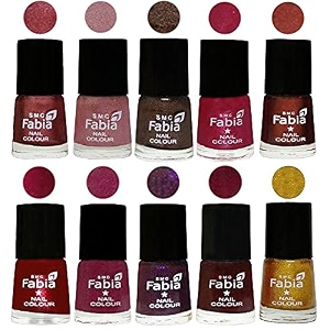 nail paint  glossy amp shine nail polish combo 6 ml each - set of 10 multicolor05857