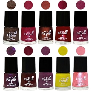 nail paint  glossy amp shine nail polish combo 6 ml each - set of 10 multicolor05887