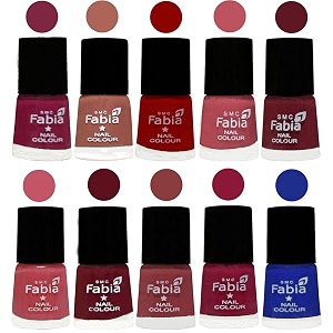 nail paint  glossy amp shine nail polish combo 6 ml each - set of 10 multicolor05504