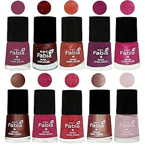 nail paint  glossy amp shine nail polish combo 6 ml each - set of 10 multicolor04904