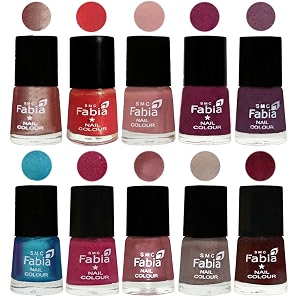 nail paint  glossy amp shine nail polish combo 6 ml each - set of 10 multicolor05251