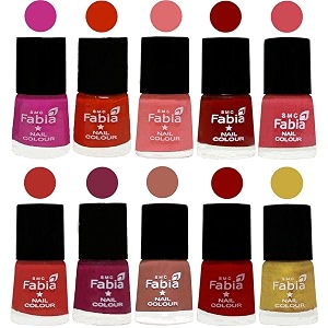 nail paint  glossy amp shine nail polish combo 6 ml each - set of 10 multicolor05415