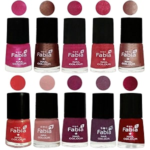 nail paint  glossy amp shine nail polish combo 6 ml each - set of 10 multicolor05090