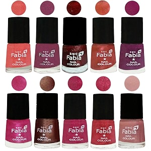 nail paint  glossy amp shine nail polish combo 6 ml each - set of 10 multicolor04844