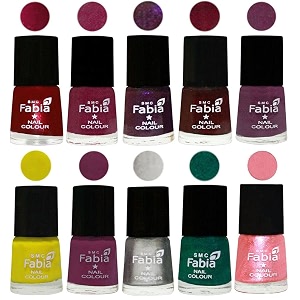 nail paint  glossy amp shine nail polish combo 6 ml each - set of 10 multicolor05920