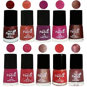 nail paint  glossy amp shine nail polish combo 6 ml each - set of 10 multicolor04943