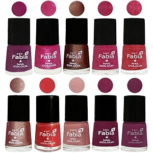 nail paint  glossy amp shine nail polish combo 6 ml each - set of 10 multicolor05054