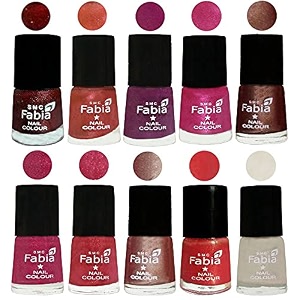 nail paint  glossy amp shine nail polish combo 6 ml each - set of 10 multicolor04950
